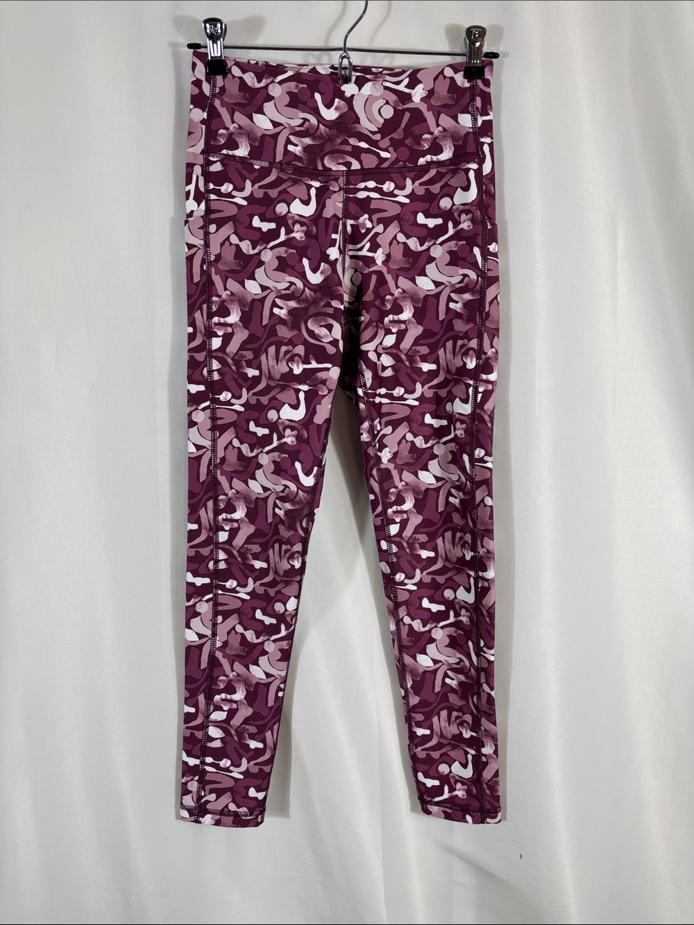 tek gear Burgundy and Pink Print Women's Active Leggings
